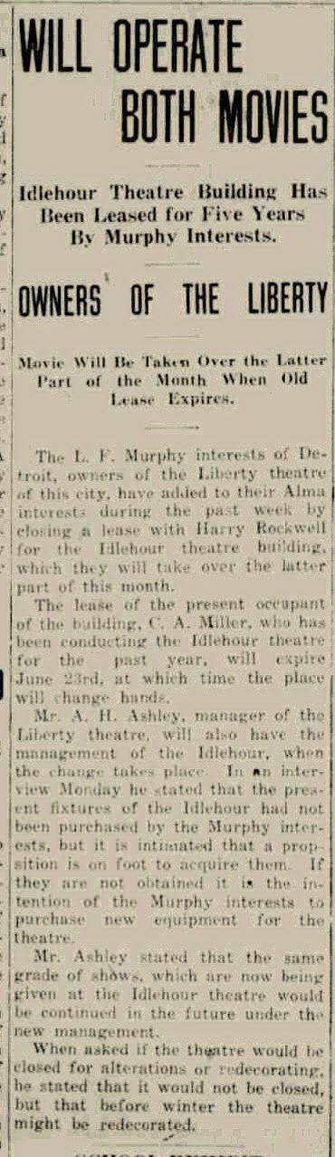 Regent Theater - June 6 1918 Liberty Takes Over Idlehour (newer photo)